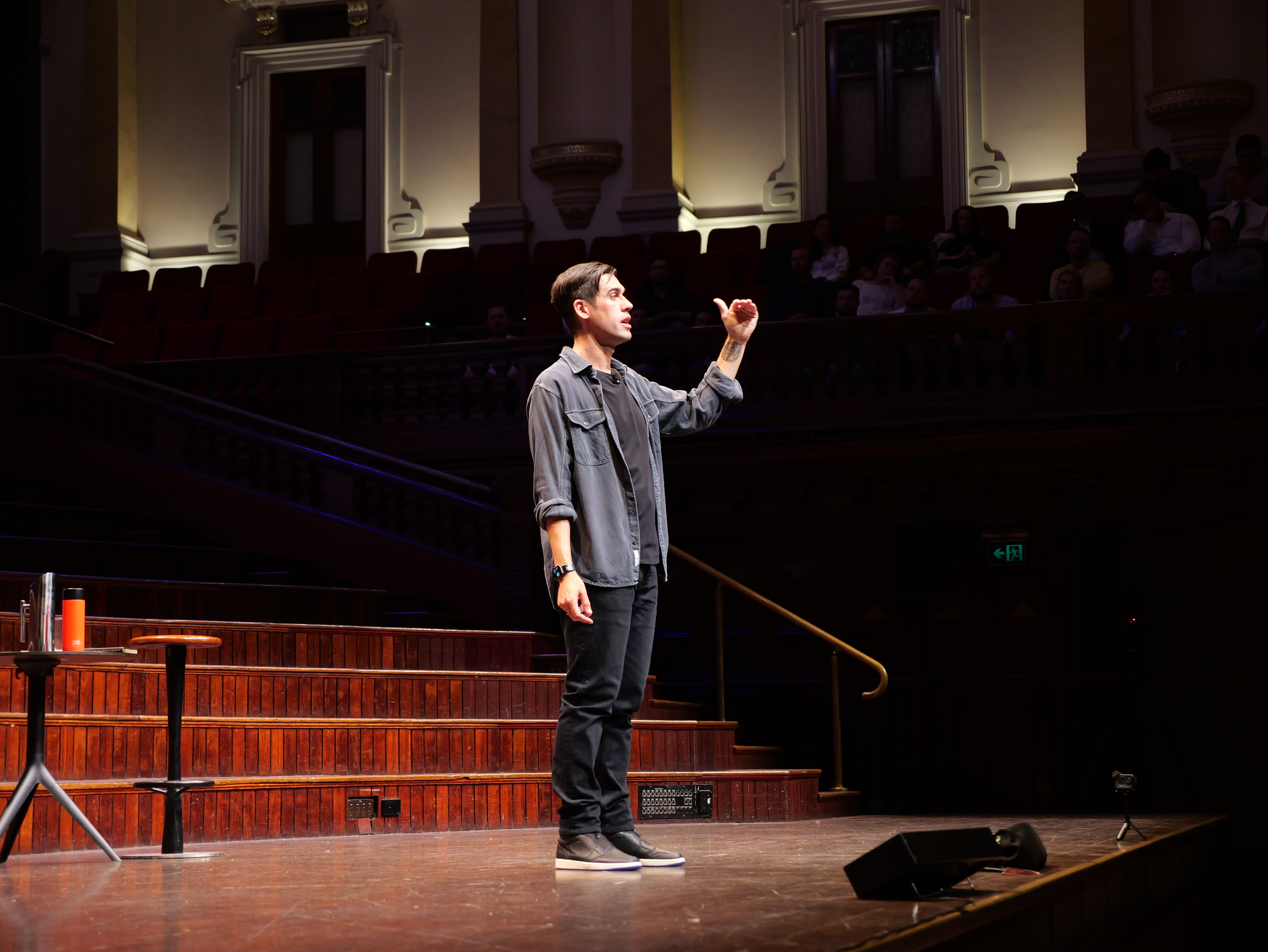 Ryan Holiday on stage at his Sydney event